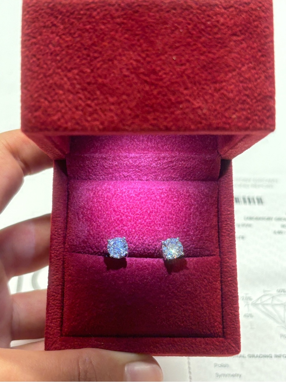2.34ct Lab Diamond 14k White Gold Stud Earrings.